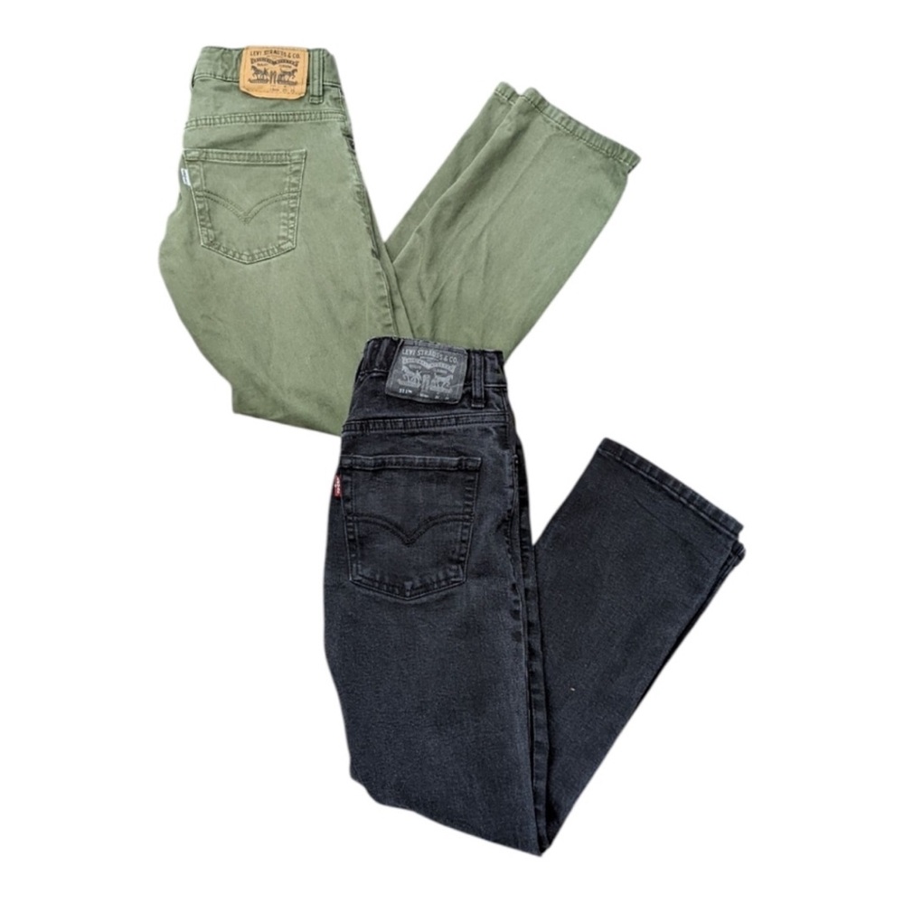 Levi's Black Green 511 Slim Jeans Denim Bundle Lot Big Boys Size 10